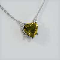 4.22 Ct. Greenish Brown Sapphire Necklace, 14K White Gold 2