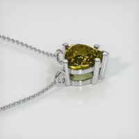 4.22 Ct. Greenish Brown Sapphire Necklace, 14K White Gold 3