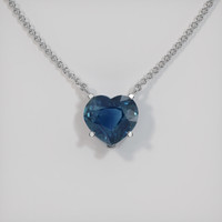 2.06 Ct. Greenish Blue Sapphire Necklace, 18K White Gold 1