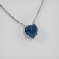 2.06 Ct. Greenish Blue Sapphire Necklace, 18K White Gold 2