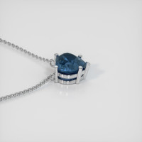 2.06 Ct. Greenish Blue Sapphire Necklace, 18K White Gold 3