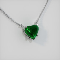 1.83 Ct. Emerald  Necklace - 18K White Gold