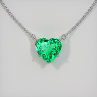 3.67 Ct. Emerald  Necklace - 18K White Gold