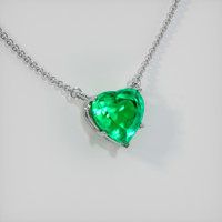3.67 Ct. Emerald  Necklace - 18K White Gold