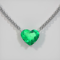 6.31 Ct. Emerald Necklace, 18K White Gold 1