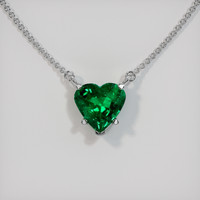 1.58 Ct. Emerald  Necklace - 18K White Gold