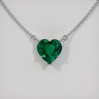 4.79 Ct. Emerald  Necklace - 18K White Gold