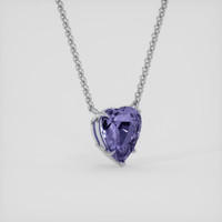 3.29 Ct. Purple Sapphire Necklace, 18K White Gold 2