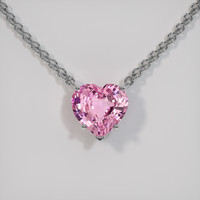 2.57 Ct. Purplish Pink Sapphire Necklace, 18K White Gold 1