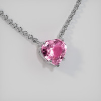 2.57 Ct. Purplish Pink Sapphire Necklace, 18K White Gold 2