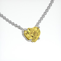 1.51 Ct. Yellow Sapphire Necklace, 18K White Gold 2