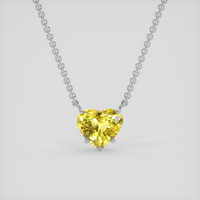 2.89 Ct. Yellow Sapphire Necklace, 18K White Gold 1