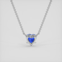 0.55 Ct. Blue Sapphire Necklace, 18K White Gold 4