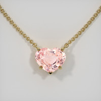 3.07 Ct. Padparadscha Sapphire Necklace, 14K Yellow Gold 1