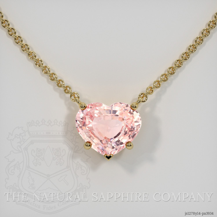Padparadscha Sapphire Necklace 14K Yellow Gold The