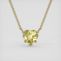 1.05 Ct. Yellow Sapphire Necklace, 14K Yellow Gold 1