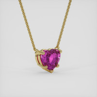 1.19 Ct. Purplish Pink Sapphire Necklace, 14K Yellow Gold 2