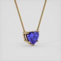 1.05 Ct. Purplish Blue Sapphire Necklace, 14K Yellow Gold 2