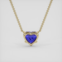 1.05 Ct. Purplish Blue Sapphire Necklace, 14K Yellow Gold 4