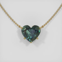 3.64 Ct. Green Sapphire Necklace, 14K Yellow Gold 1