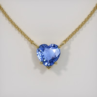 1.22 Ct. Sapphire Necklace, 18K Yellow Gold 1