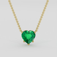 2.00 Ct. Emerald Necklace, 18K Yellow Gold 1