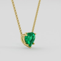 2.00 Ct. Emerald Necklace, 18K Yellow Gold 2