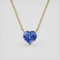 2.75 Ct. Blue Sapphire Necklace, 18K Yellow Gold 1