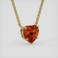 5.02 Ct. Orange Sapphire Necklace, 18K Yellow Gold 2