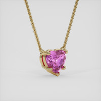 1.11 Ct. Purplish Pink Sapphire Necklace, 18K Yellow Gold 2