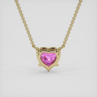 1.11 Ct. Purplish Pink Sapphire Necklace, 18K Yellow Gold 4