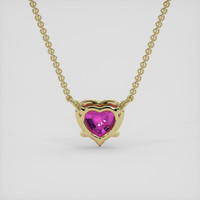 1.19 Ct. Purplish Pink Sapphire Necklace, 18K Yellow Gold 4