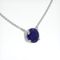 1.34 Ct. Blue Sapphire Necklace, Platinum 950 2