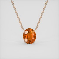 6.93 Ct. Orange Sapphire Necklace, 14K Rose Gold 1