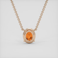 6.93 Ct. Orange Sapphire Necklace, 14K Rose Gold 4