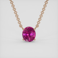 4.47 Ct. Purplish Pink Sapphire Necklace, 14K Rose Gold 1