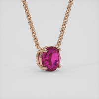 4.47 Ct. Purplish Pink Sapphire Necklace, 14K Rose Gold 2