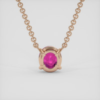4.47 Ct. Purplish Pink Sapphire Necklace, 14K Rose Gold 4