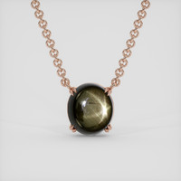 5.04 Ct. Black Sapphire Necklace, 14K Rose Gold 1