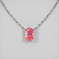 0.89 Ct. Pink Sapphire Necklace, 14K White Gold 1