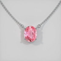 1.13 Ct. Sapphire Necklace, 14K White Gold 1