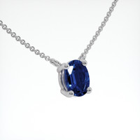 0.77 Ct. Blue Sapphire Necklace, 14K White Gold 2
