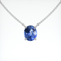 1.48 Ct. Blue Sapphire Necklace, 14K White Gold 1