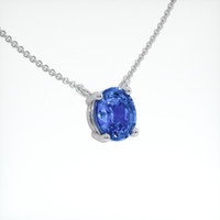 1.48 Ct. Blue Sapphire Necklace, 14K White Gold 2