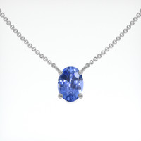 1.10 Ct. Blue Sapphire Necklace, 14K White Gold 1