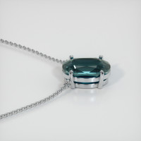 3.24 Ct. Bluish Green Sapphire Necklace, 14K White Gold 3