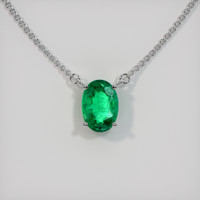 0.67 Ct. Emerald  Necklace - 18K White Gold