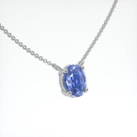 1.10 Ct. Blue Sapphire Necklace, 18K White Gold 2