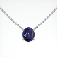1.34 Ct. Blue Sapphire Necklace, 18K White Gold 1