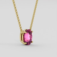 3.02 Ct. Pink Spinel Necklace, 10K Yellow Gold 2